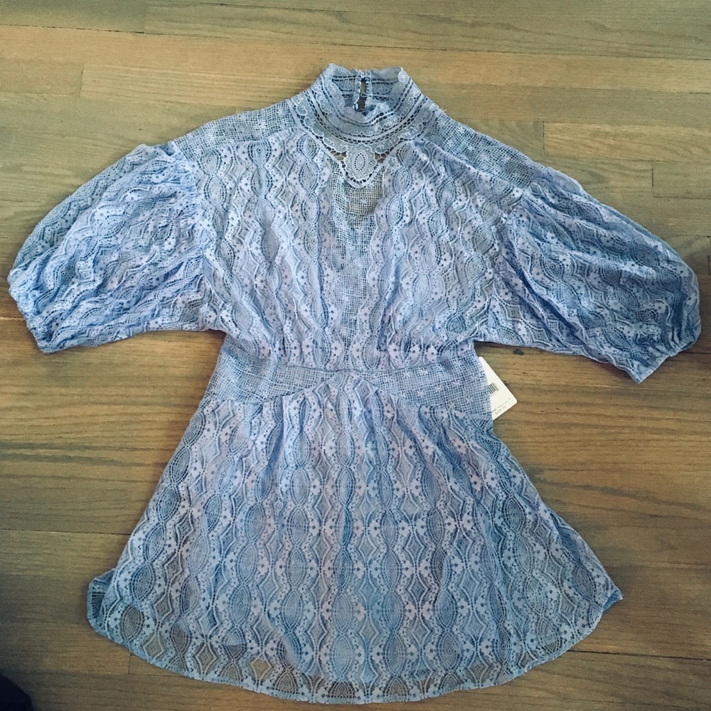 Blue Lace Mini Dress (free people)